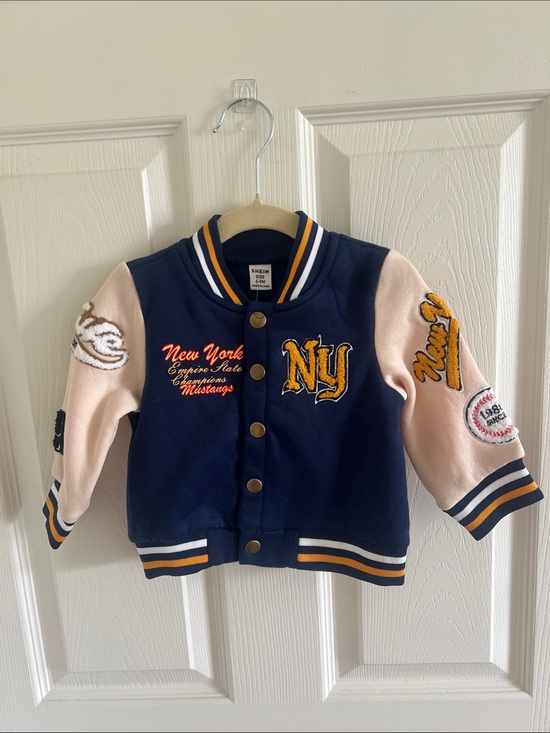 SHEIN Other - Kids Navy & Cream NY Varsity Jacket - Shein